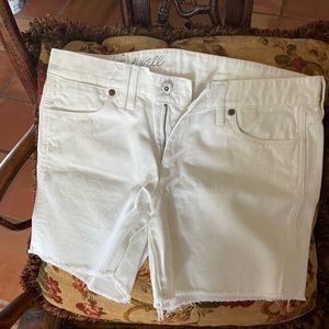 Madewell white denim shorts 29